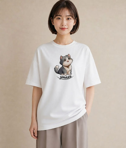デザインTシャツ レディース エキゾチックショートヘア 猫 ねこ イラスト 可愛い 週末コーデ 敬老の日 白T
