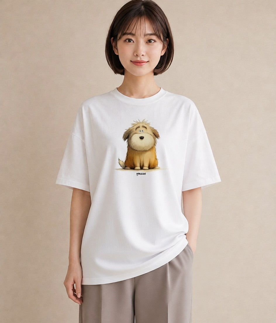 Tシャツ レディース いぬ 犬 ワンコ イラスト 上品 ルームウェア ギフト 白T