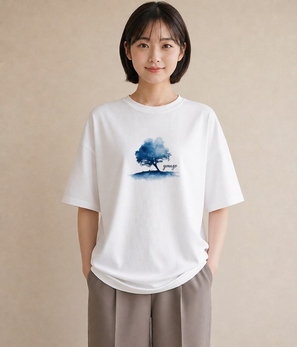 デザインTシャツ レディース 盆栽 植物 ボタニカル イラスト こなれ感 普段着 週末コーデ 白T