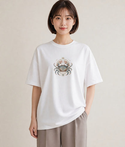 Tシャツ レディース 山羊座 星空 宇宙 イラスト こなれ感 20代 カジュアルコーデ 白T