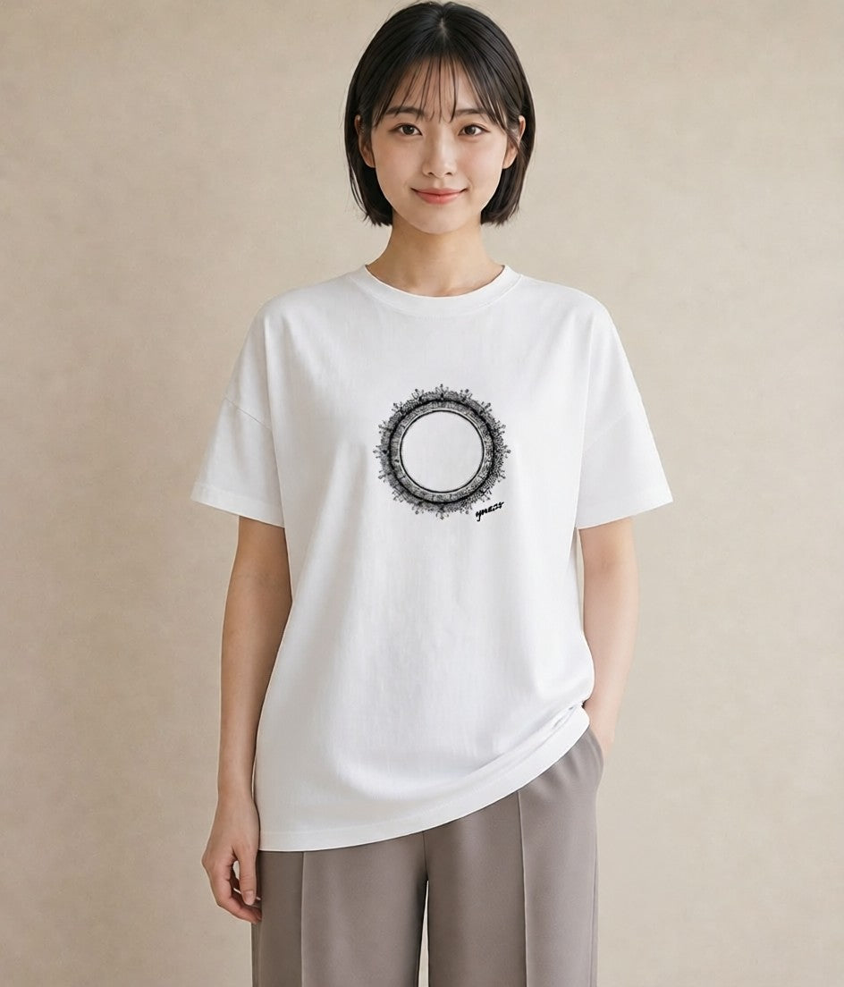 プリントTシャツ レディース 幾何学 ミニマル ジオメトリック イラスト 春コーデ 姉妹 白T