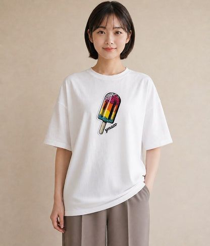 グラフィックTシャツ レディース アイス 食べ物 フード イラスト フェミニン 敬老の日 ホワイトデー 白T
