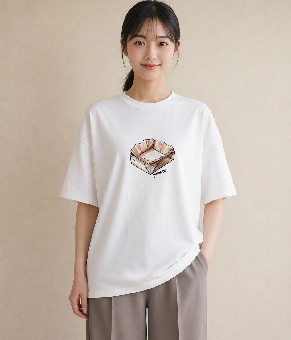 グラフィックTシャツ レディース チョコ 食べ物 フード イラスト シンプル 友達ギフト 部屋着 白T
