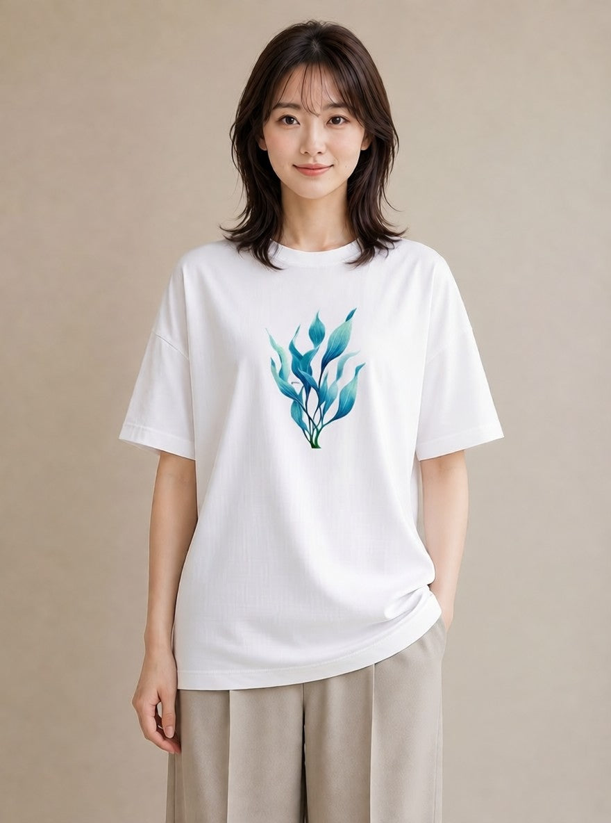 デザインTシャツ レディース すずらん 花 花柄 イラスト こなれ感 社会人 女性 白T