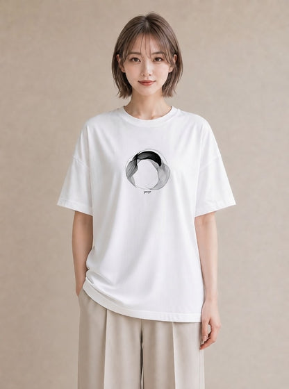 半袖Tシャツ レディース 幾何学 ミニマル ジオメトリック イラスト 北欧風 秋コーデ おしゃれギフト 白T