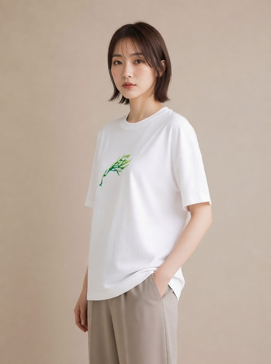 プリントTシャツ レディース ユーカリ 植物 ボタニカル イラスト 誕生日プレゼント 綿100 白T