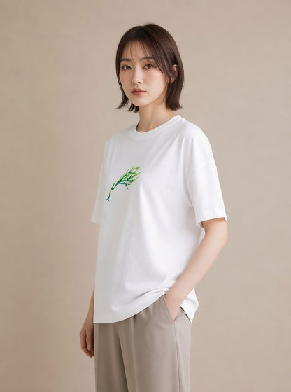 プリントTシャツ レディース ユーカリ 植物 ボタニカル イラスト 誕生日プレゼント 綿100 白T