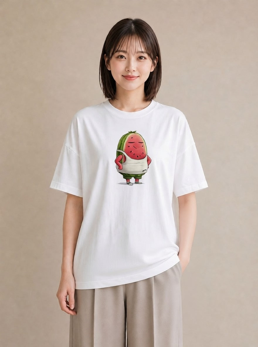 プリントTシャツ レディース すいか 食べ物 フード イラスト ボタニカル ルームウェア ギフト 白T