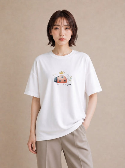 デザインTシャツ レディース てんとう虫 昆虫 虫 イラスト 休日コーデ 姉妹 送別ギフト 白T