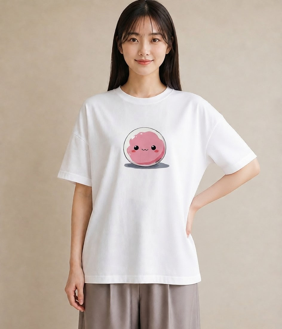 グラフィックTシャツ レディース おにぎり 食べ物 フード イラスト 韓国風 デート 帰省 白T