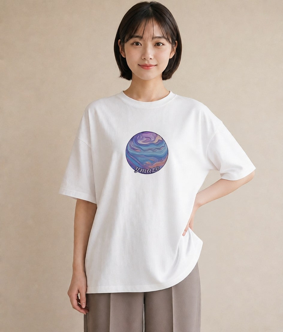 Tシャツ レディース プラネット 星空 宇宙 イラスト 北欧風 20代 カジュアルコーデ 白T