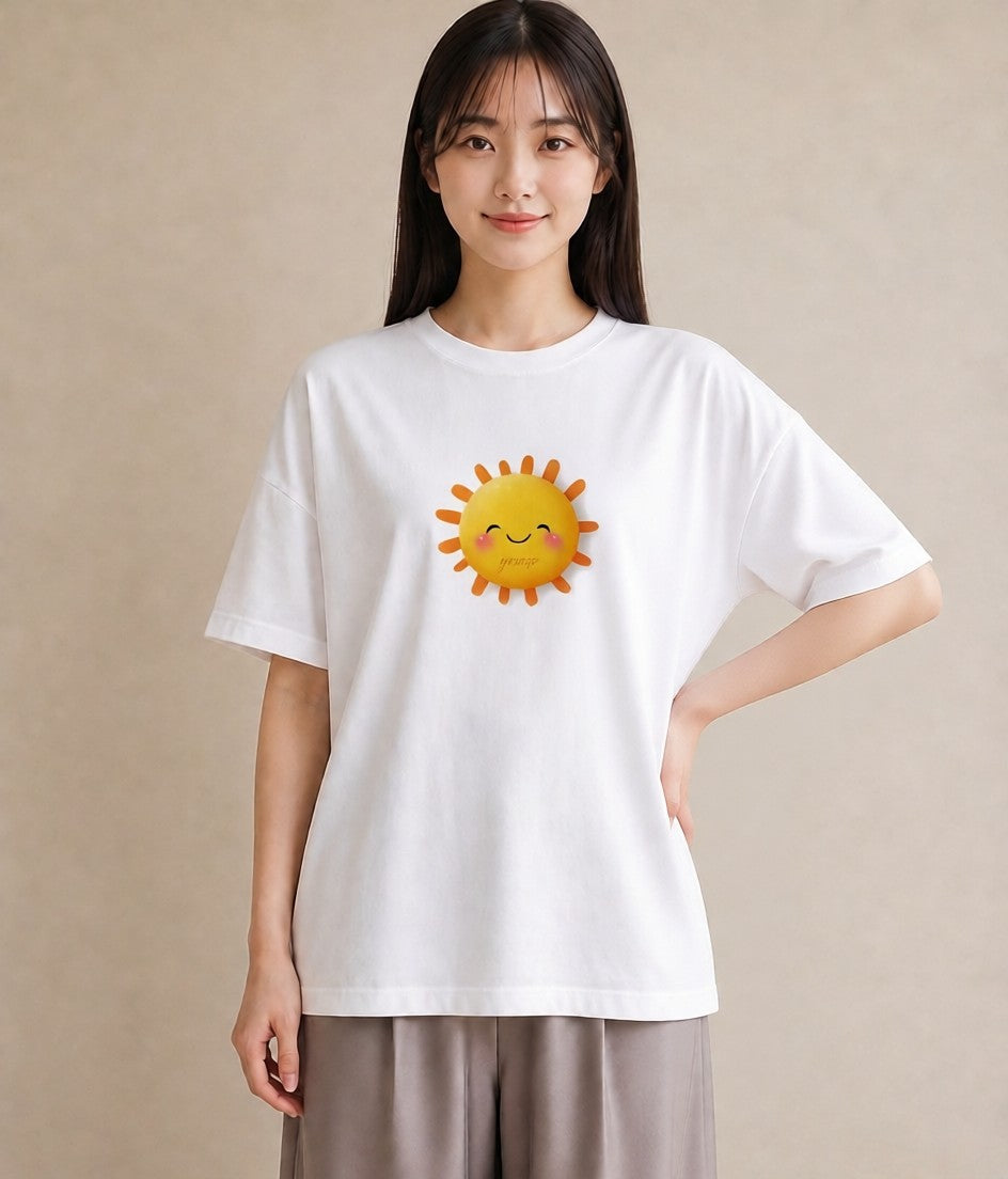 グラフィックTシャツ レディース 太陽 星空 宇宙 イラスト ガーリー 姉妹 送別ギフト 白T