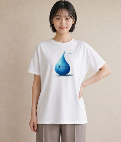 Tシャツ レディース 傘 水たまり 雨 ナチュラル アンティーク イラスト 休日コーデ カフェ巡り 女子会 白T