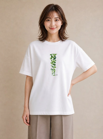 半袖Tシャツ レディース ユーカリ 植物 ボタニカル イラスト ゆるかわ 20代 カジュアルコーデ 白T
