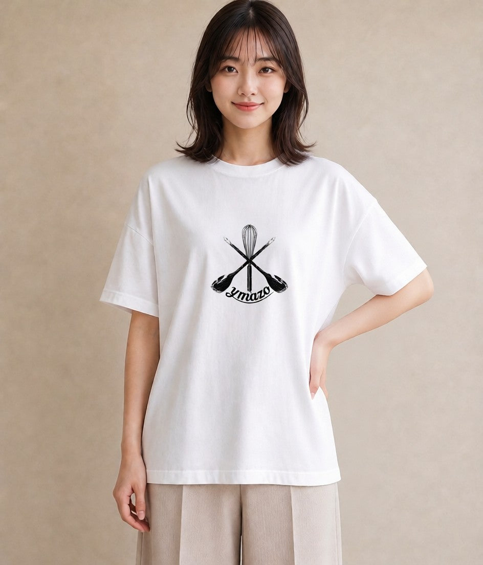 グラフィックTシャツ レディース 手鏡 アンティーク レトロ ナチュラル イラスト 淡色 レイヤード 友達ギフト 白T
