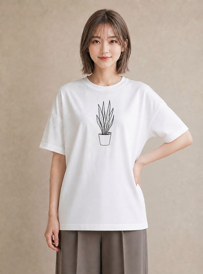 Tシャツ レディース 夕暮れ バルコニー 夕焼け ナチュラル アンティーク イラスト ユニーク 友達ギフト 部屋着 白T