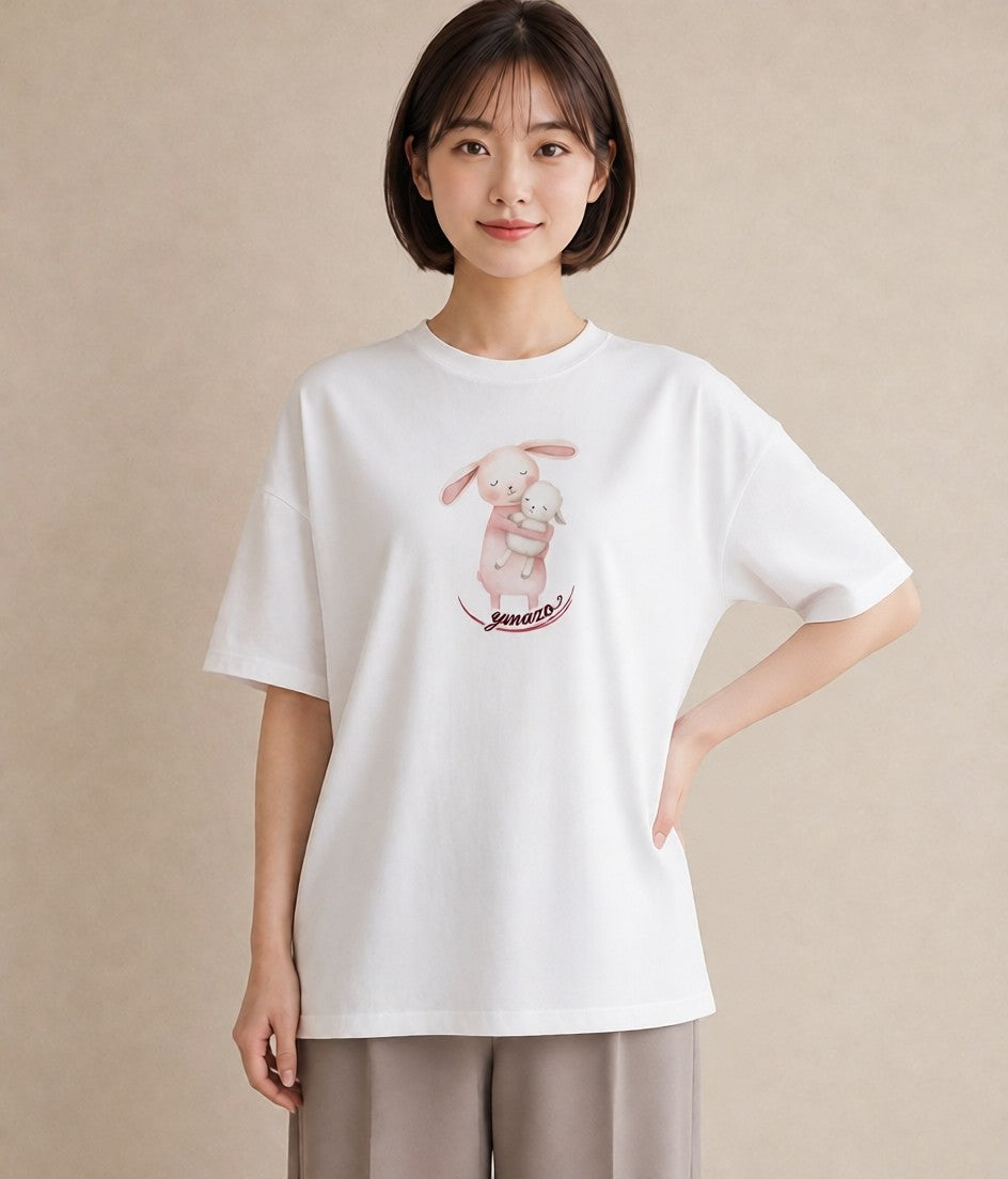 プリントTシャツ レディース ひつじ 動物 アニマル イラスト ポップ ルームウェア ギフト 白T