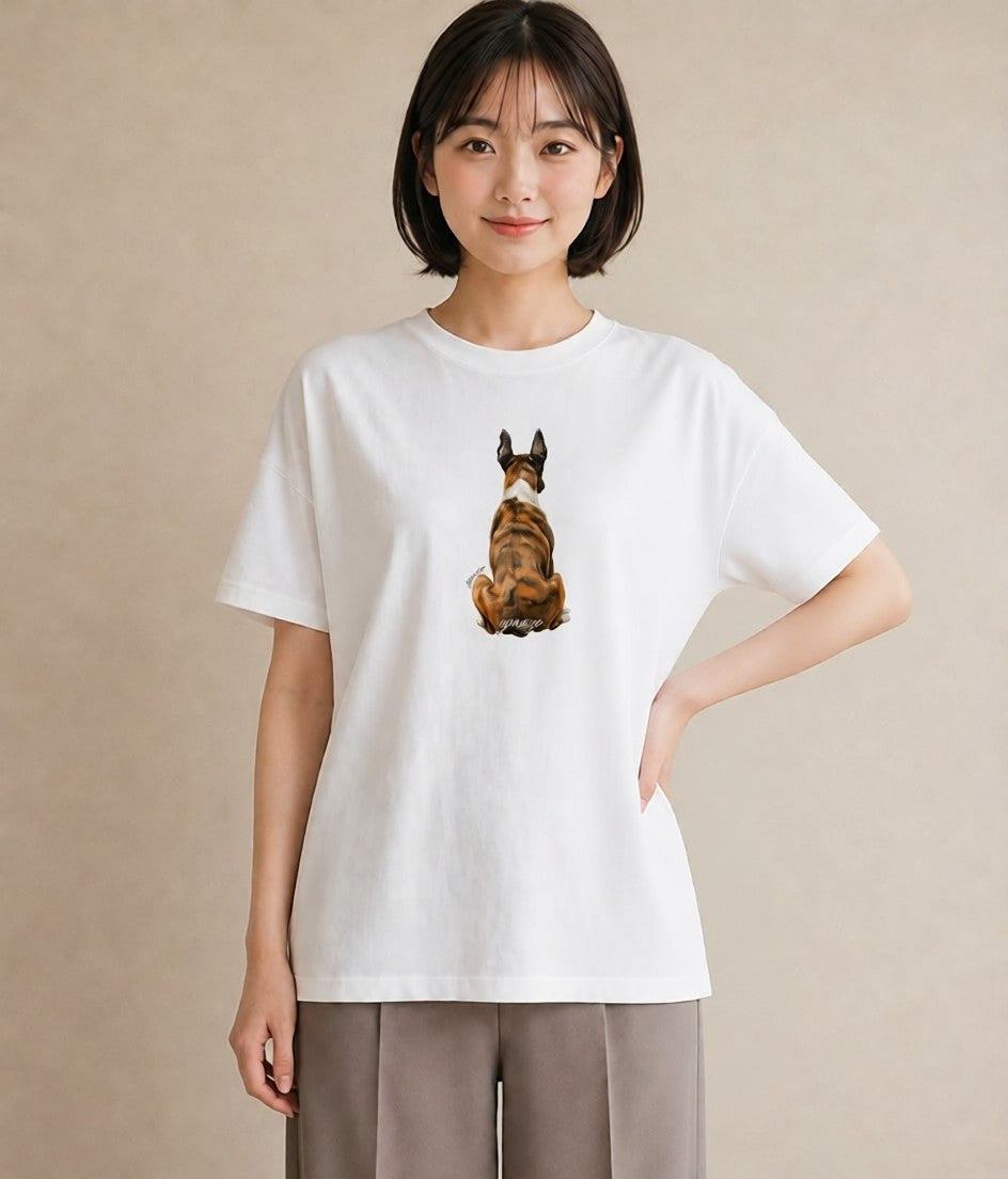 グラフィックTシャツ レディース ミックス犬 犬 いぬ イラスト アート風 20代 カジュアルコーデ 白T
