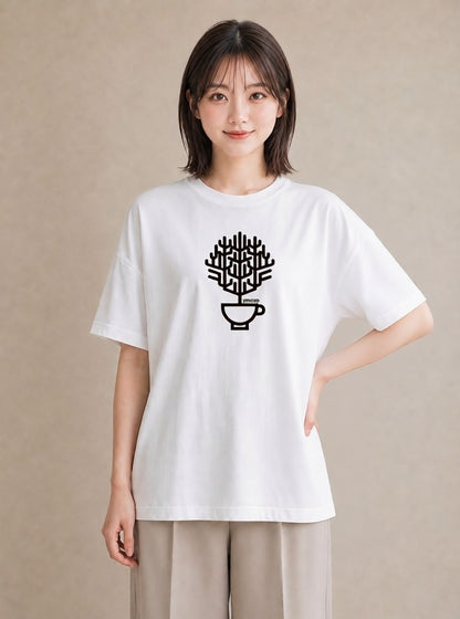 半袖Tシャツ レディース カフェ カフェロゴ ロゴ イラスト ポップ 敬老の日 ホワイトデー 白T