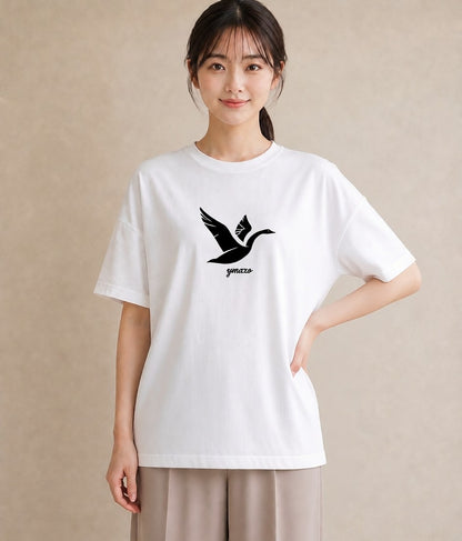 Tシャツ レディース 折り鶴 折り紙 ナチュラル アンティーク イラスト ポップ ルームウェア ギフト 白T