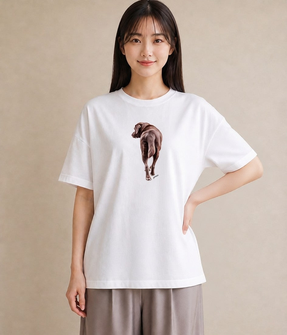 グラフィックTシャツ レディース ミックス犬 犬 いぬ イラスト ニュアンス 通勤 在宅 白T