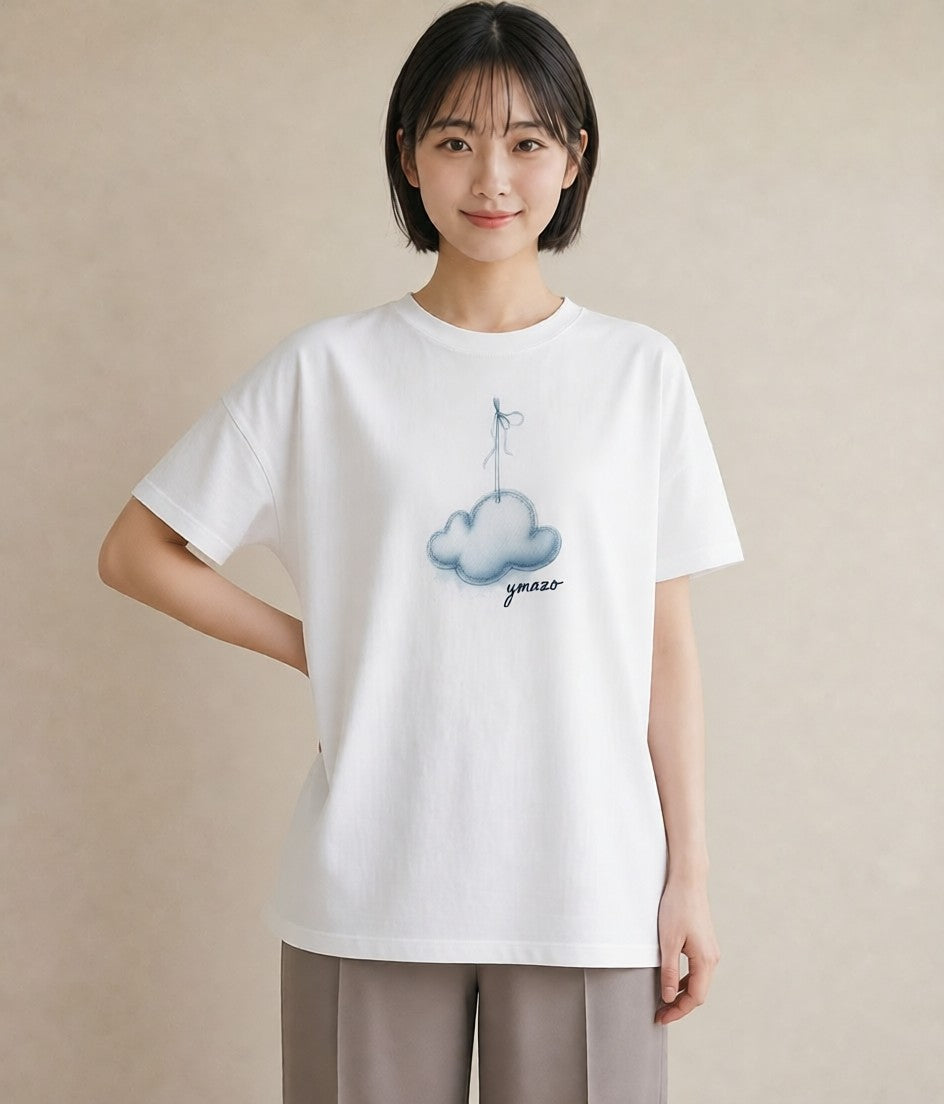 プリントTシャツ レディース 風鈴 ガラス 夏 ナチュラル アンティーク イラスト こなれ感 在宅 公園 白T