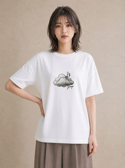 Tシャツ レディース 空 星空 宇宙 イラスト 淡色 ホワイトデー 春服 白T