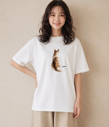 Tシャツ レディース 愛犬 犬 いぬ イラスト こなれ感 ギフト 母の日 白T