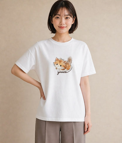 デザインTシャツ レディース マンチカン 猫 ねこ イラスト ポップ 誕生日プレゼント 綿100 白T