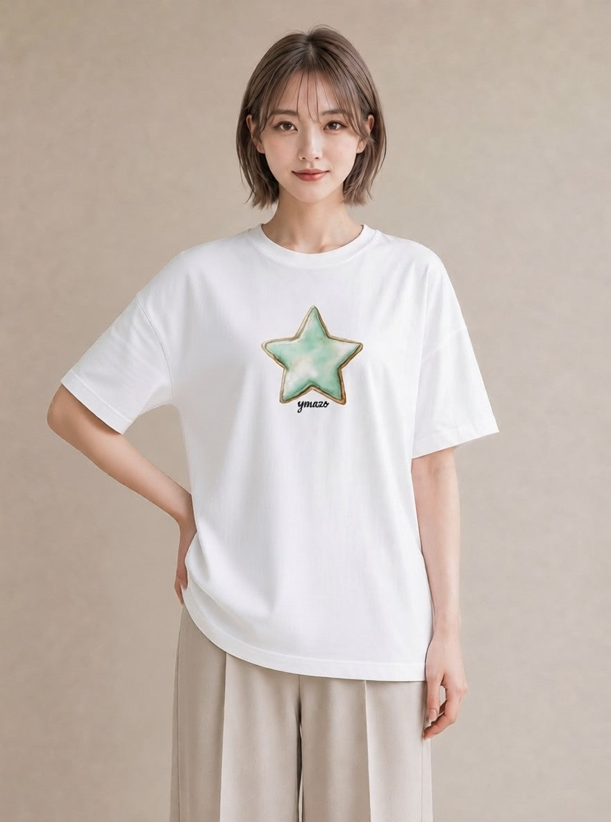 プリントTシャツ レディース 天の川 星空 宇宙 イラスト シンプル 敬老の日 ホワイトデー 白T