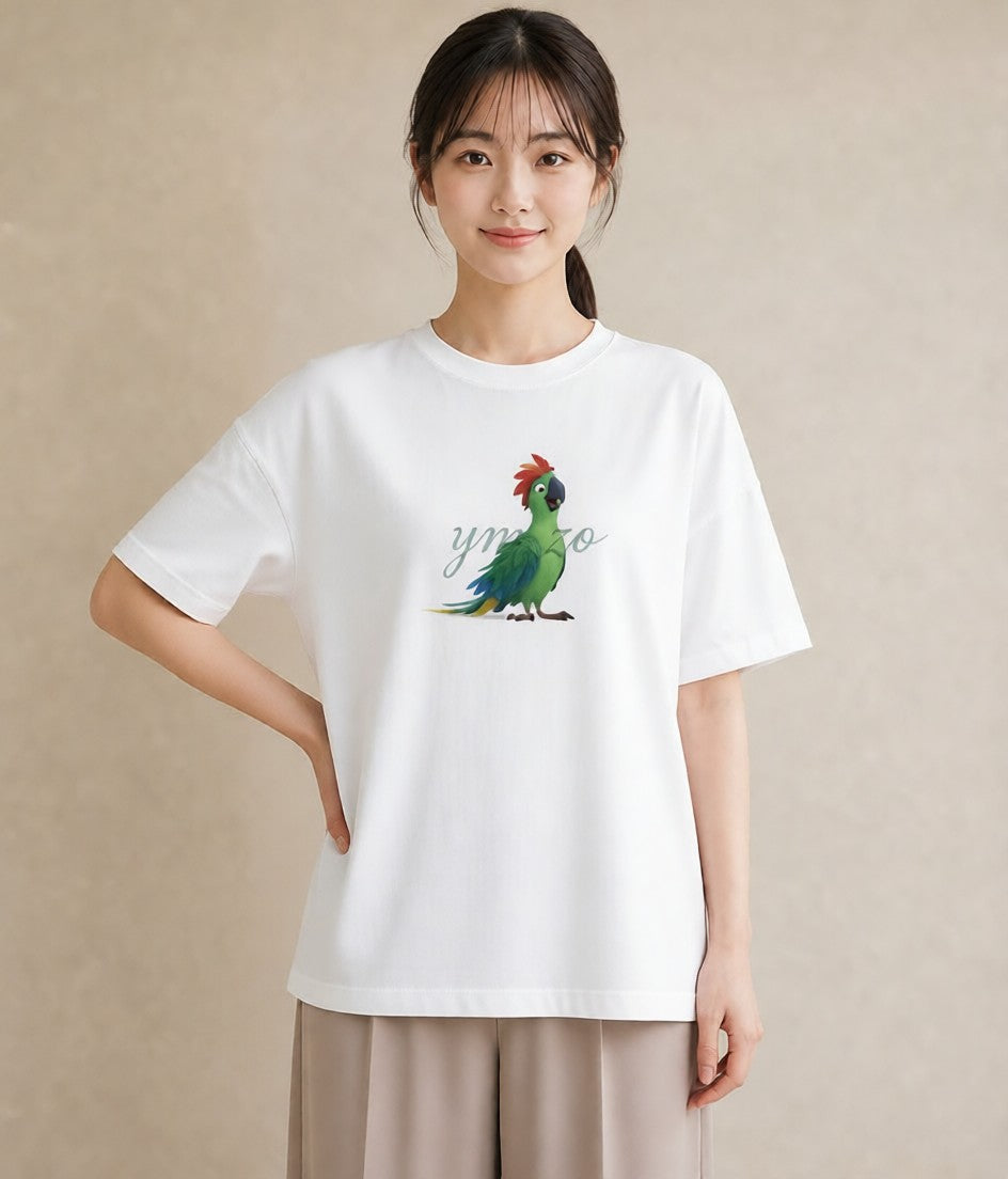 グラフィックTシャツ レディース コザクラインコ ペット 動物 イラスト こなれ感 ルームウェア ギフト 白T