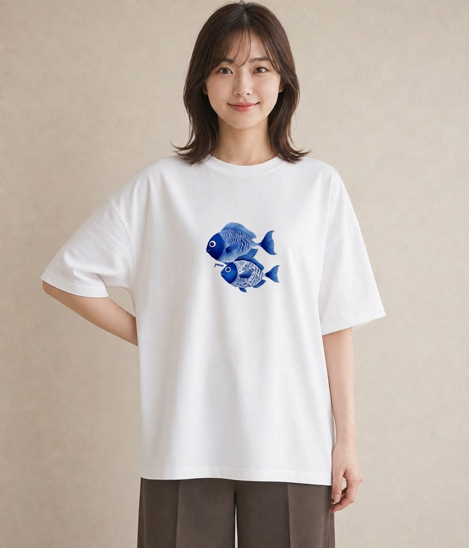 Tシャツ レディース たい焼き 食べ物 フード イラスト ヴィンテージ風 秋コーデ おしゃれギフト 白T
