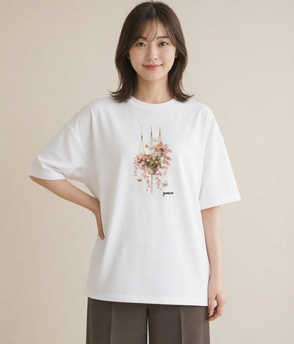 Tシャツ レディース 風鈴 ガラス 夏 ナチュラル アンティーク イラスト 抜け感 休日 ペアコーデ 白T