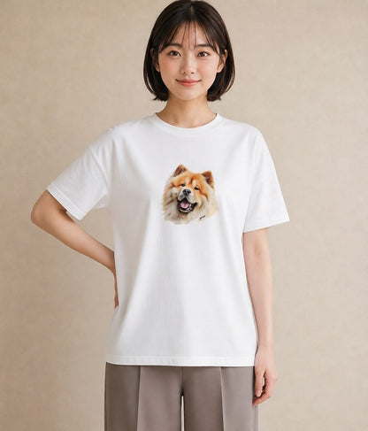 プリントTシャツ レディース 柴犬 しばいぬ 犬 いぬ イラスト シンプル 綿100 デート 白T