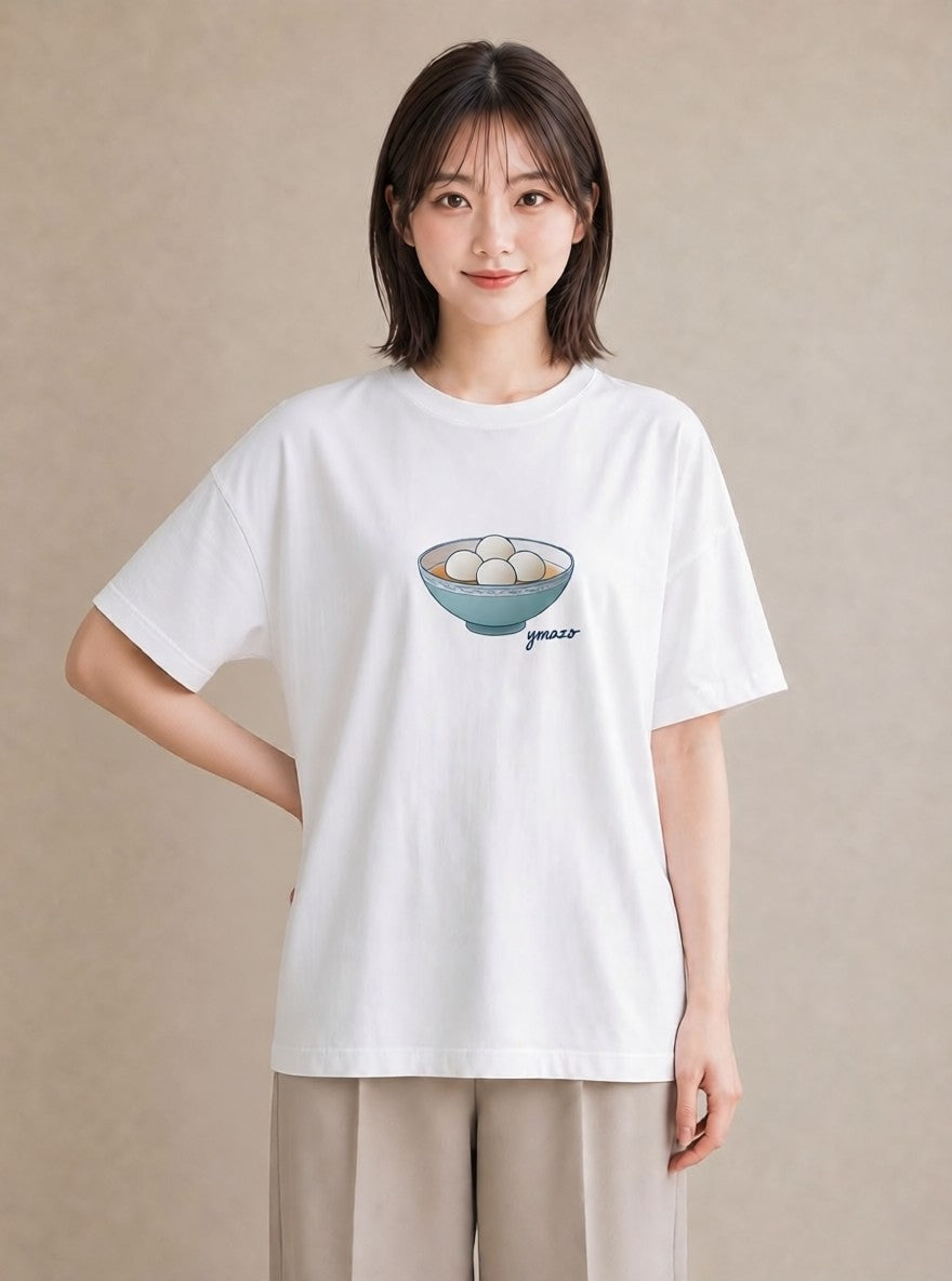 プリントTシャツ レディース だんご 食べ物 フード イラスト 手描き風 お揃い 親子 白T