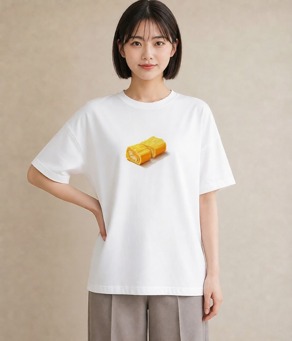半袖Tシャツ レディース パン 食べ物 フード イラスト ガーリー 通勤 在宅 白T