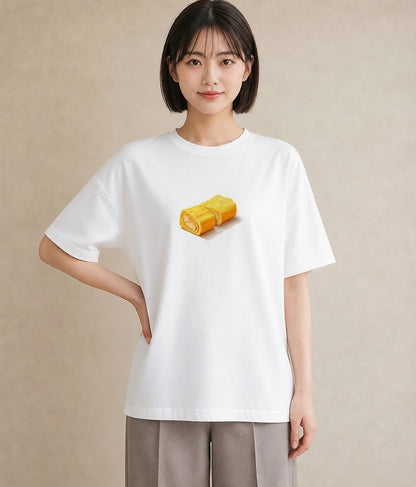半袖Tシャツ レディース パン 食べ物 フード イラスト ガーリー 通勤 在宅 白T