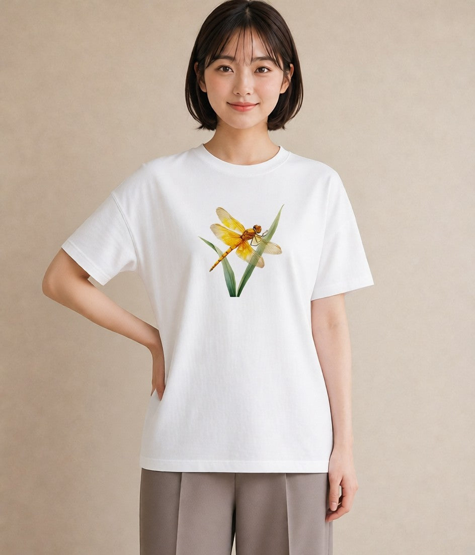 グラフィックTシャツ レディース ホタル 昆虫 虫 イラスト 通勤 在宅 白T