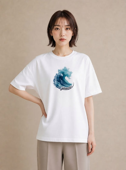 プリントTシャツ レディース 波 星空 宇宙 イラスト ボタニカル 誕生日プレゼント 綿100 白T