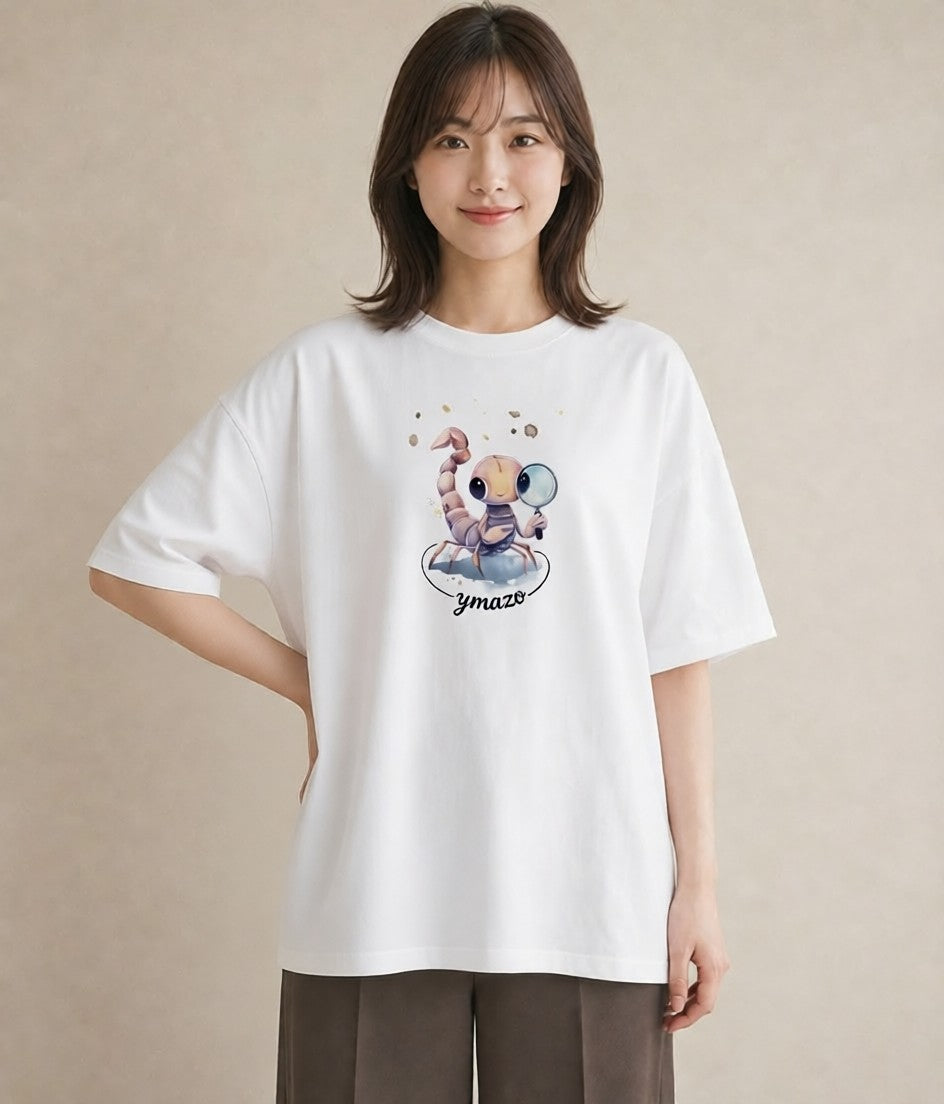 グラフィックTシャツ レディース ヤドカリ 海の生き物 海 イラスト 普段使い デート 帰省 白T