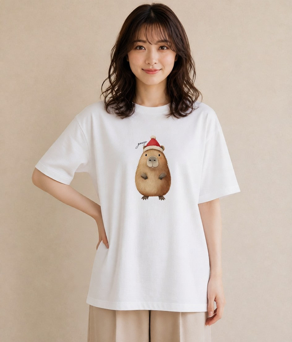 プリントTシャツ レディース モルモット ペット 動物 イラスト お揃い 親子 白T