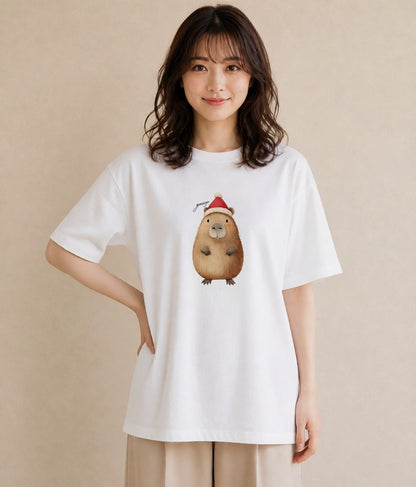 プリントTシャツ レディース モルモット ペット 動物 イラスト お揃い 親子 白T