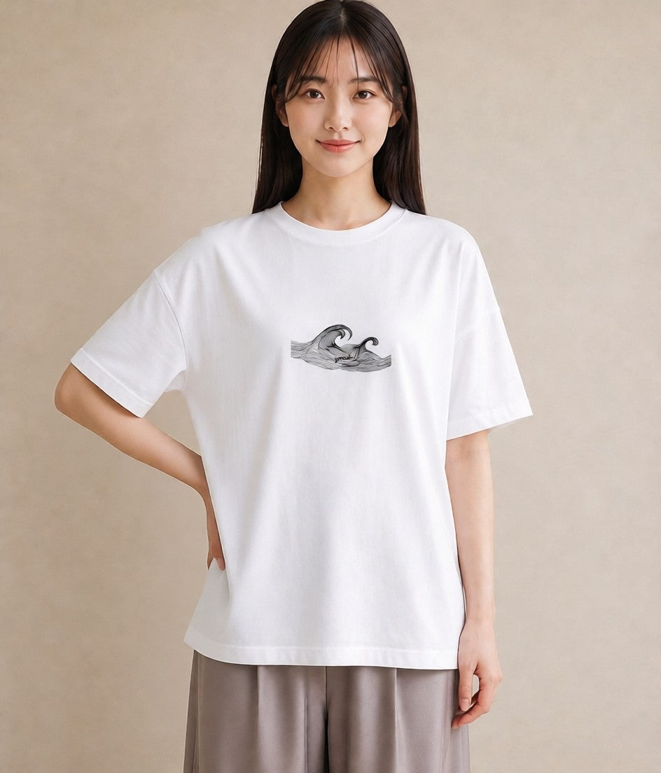 デザインTシャツ レディース 海 リゾート 夏 イラスト 旅行コーデ 母の日 ビーチ 白T