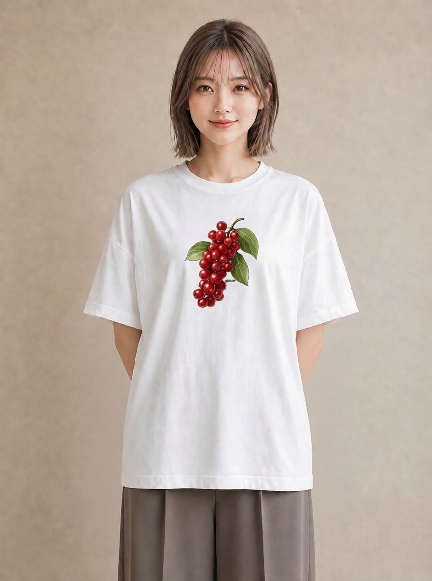 半袖Tシャツ レディース 木の実 植物 ボタニカル イラスト 公園 ママ 白T