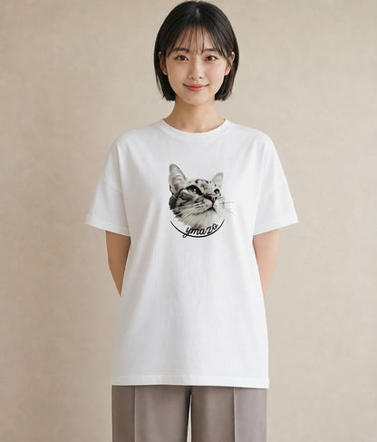 Tシャツ レディース キジトラ 猫 ねこ イラスト 普段使い お出かけ 普段着 白T