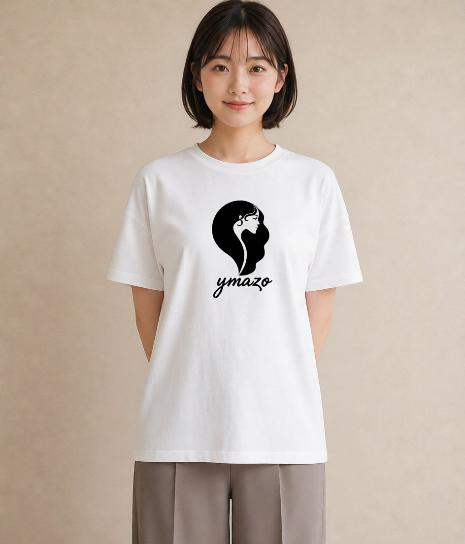 Tシャツ レディース 手鏡 アンティーク レトロ ナチュラル イラスト ニュアンス 通勤 在宅 白T