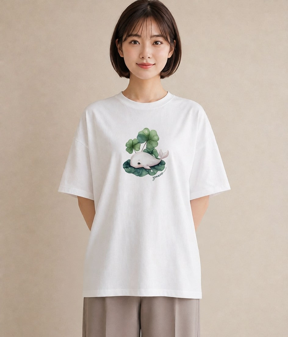 半袖Tシャツ レディース チンアナゴ 海の生き物 海 イラスト ゆるかわ 春服 ミセス 白T