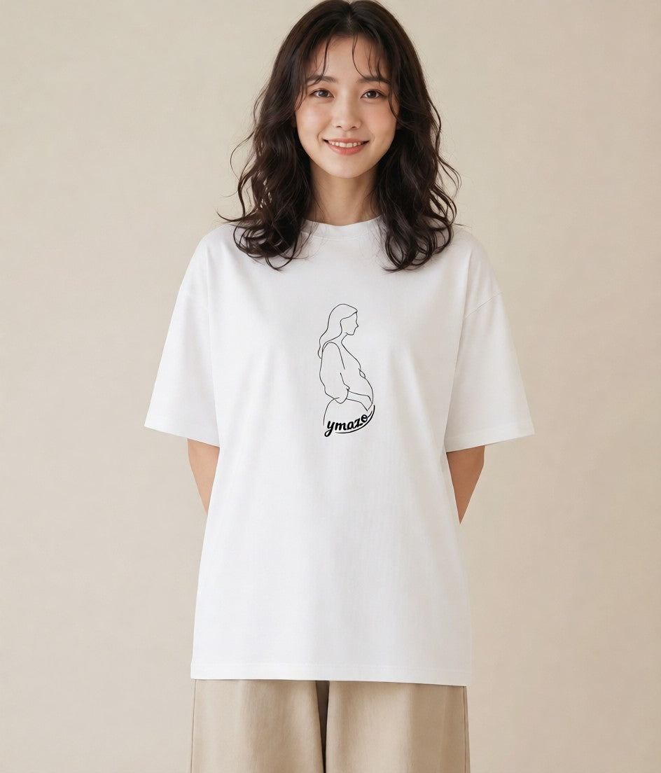 デザインTシャツ レディース 女の子 ガール 後ろ姿 イラスト 秋コーデ おしゃれギフト 白T