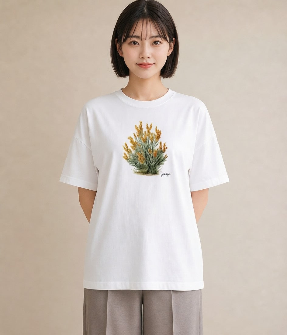 Tシャツ レディース 苔 植物 ボタニカル イラスト きれいめカジュアル 女子会 お揃い 白T