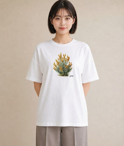 Tシャツ レディース 苔 植物 ボタニカル イラスト きれいめカジュアル 女子会 お揃い 白T